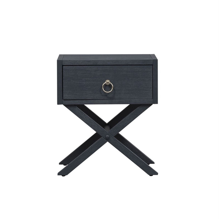 Liberty Furniture Midnight 1 Drawer Accent Table in Wire Brushed Denim image