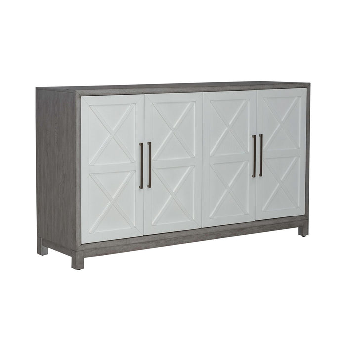 Liberty Furniture Palmetto Heights Accent Buffet in Shell White & Driftwood EST SHIP TIME APPX 4 WEEKS image