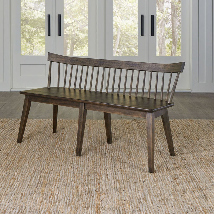 Liberty Furniture Midland Falls Spindle Back Bench in Rustic Brown image