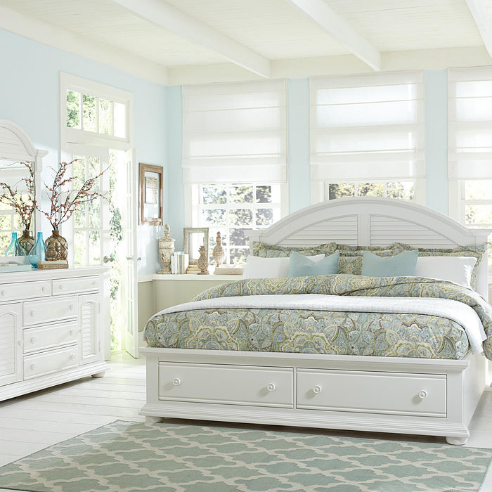 Summer House I Queen Storage Bed, Dresser & Mirror, Chest