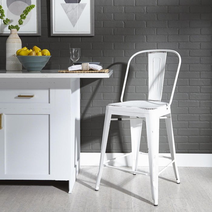 Vintage Series Bow Back Counter Chair - Antique White