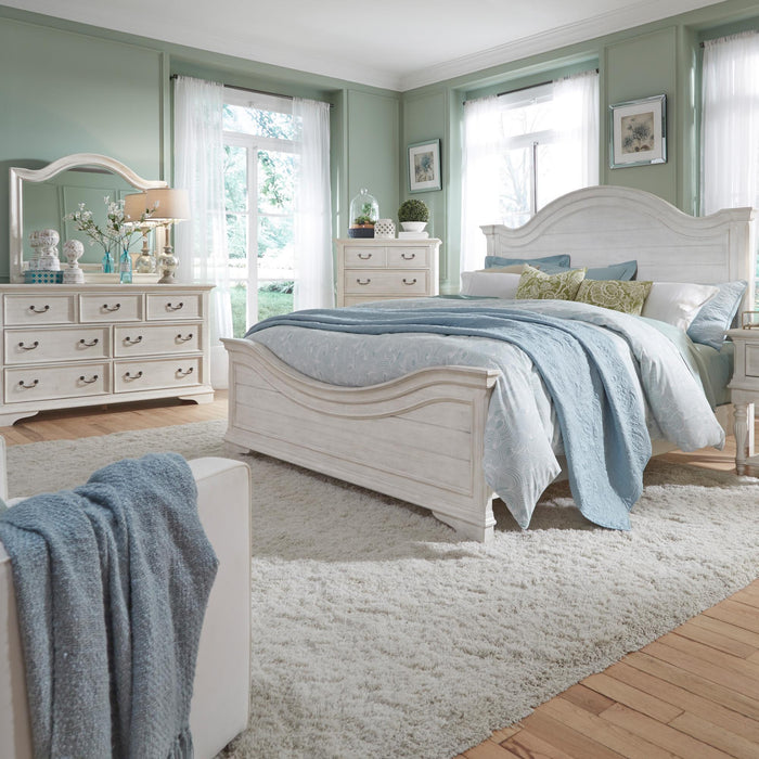 Bayside Queen Panel Bed, Dresser & Mirror, Chest