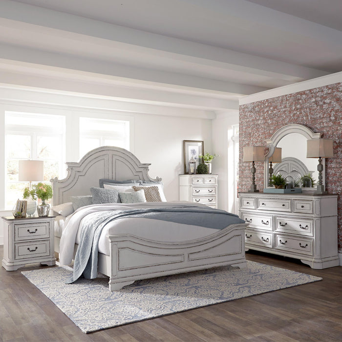 Magnolia Manor King California Panel Bed, Dresser & Mirror, Chest, Nightstand