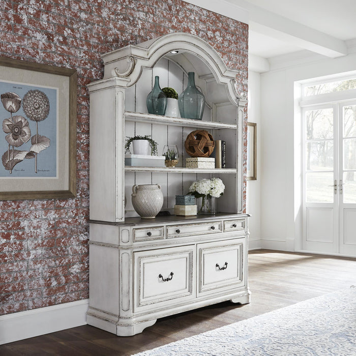 Magnolia Manor Opt Credenza & Hutch