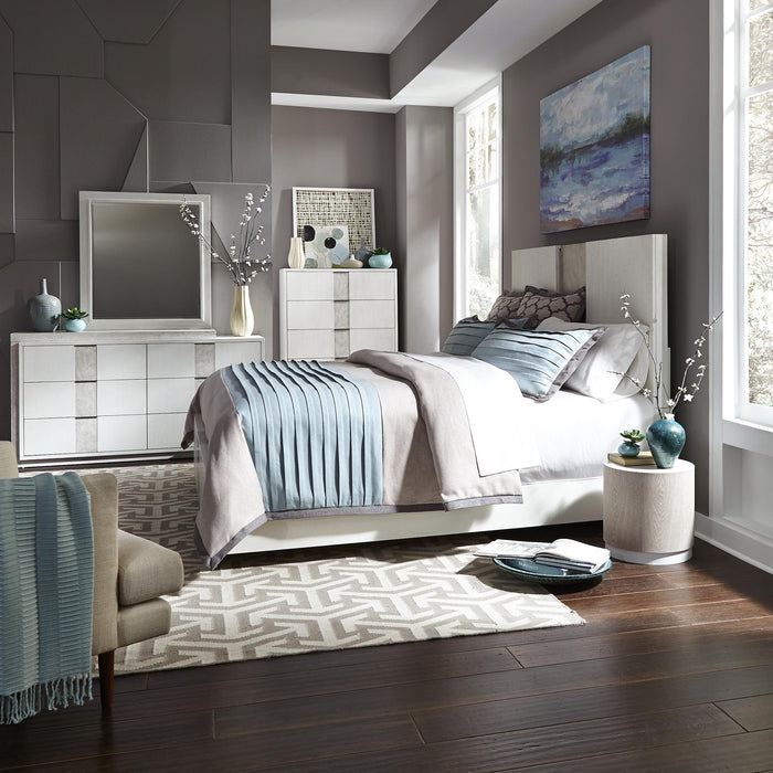 Mirage King California Panel Bed, Dresser & Mirror, Chest