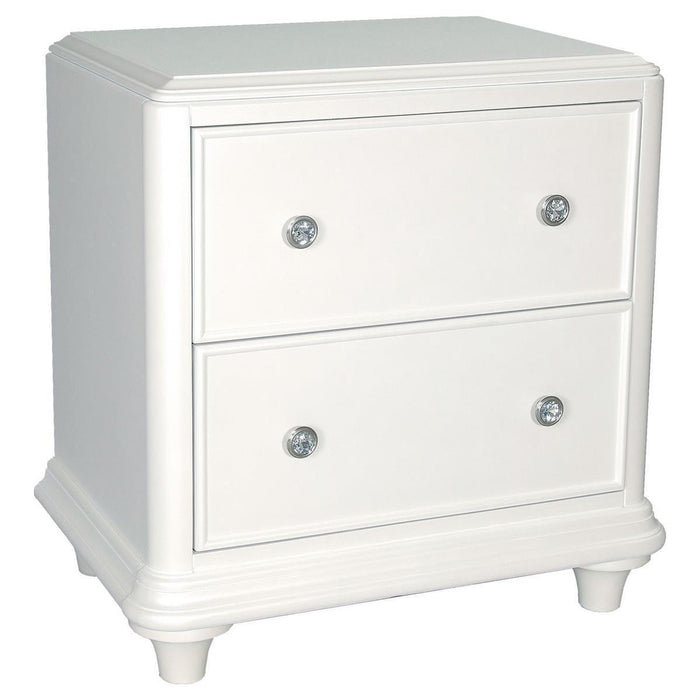 Liberty Furniture Stardust 2 Drawer Nightstand in Iridescent White