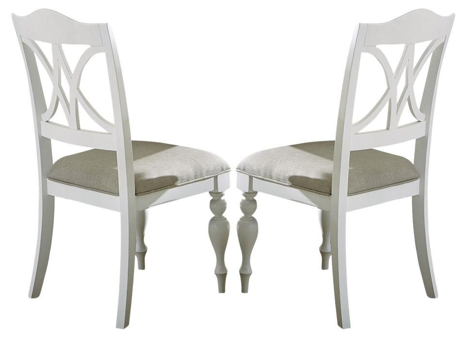 Liberty Furniture Summer House Slatback Side Chair in Oyster White (Set of 2)