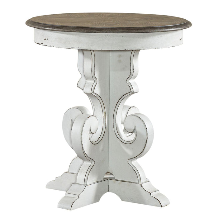 Liberty Magnolia Manor Round End Table in Antique White