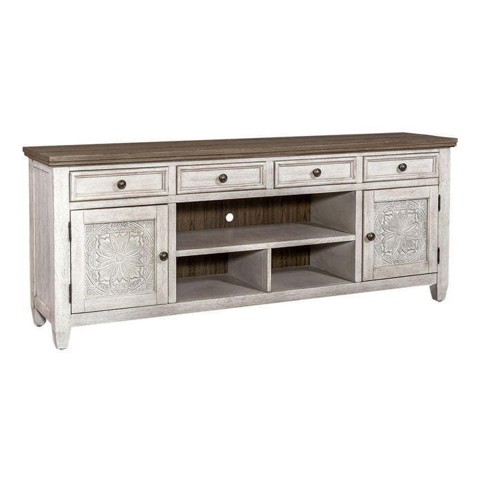 Liberty Heartland 76" Tile TV Console in Antique White