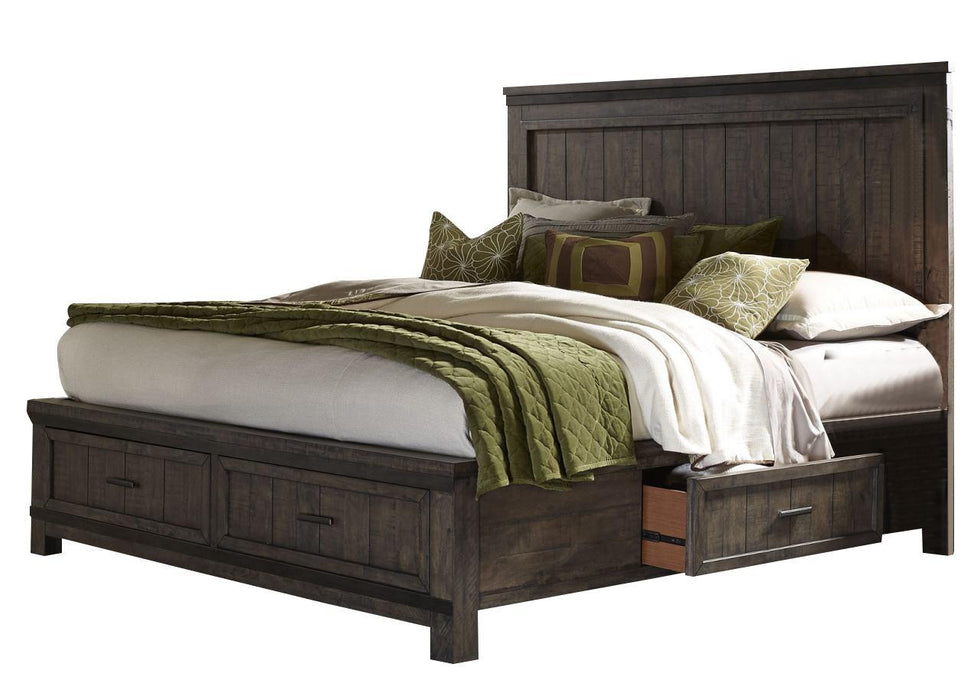 Liberty Thornwood Hills King Two Sided Storage Bed in Rock Beaten Gray