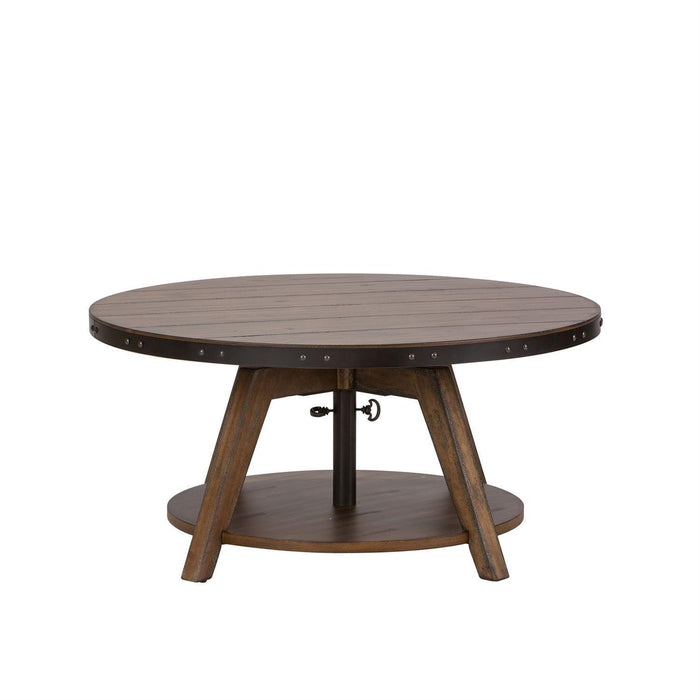 Liberty Aspen Skies Motion Cocktail Table in Weathered Brown