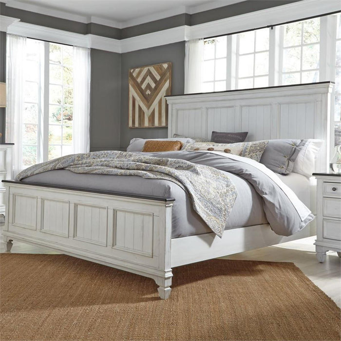 Liberty Furniture Allyson Park Queen Panel Bed in Wirebrushed White