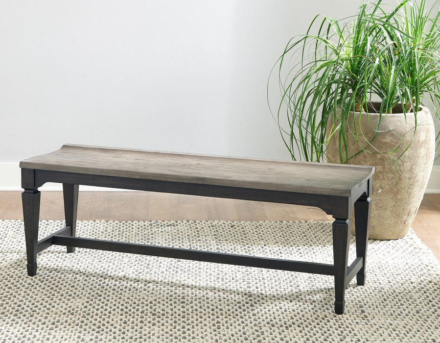 Liberty Furniture Allyson Park Wood Seat Bench in Wirebrushed Black Forest