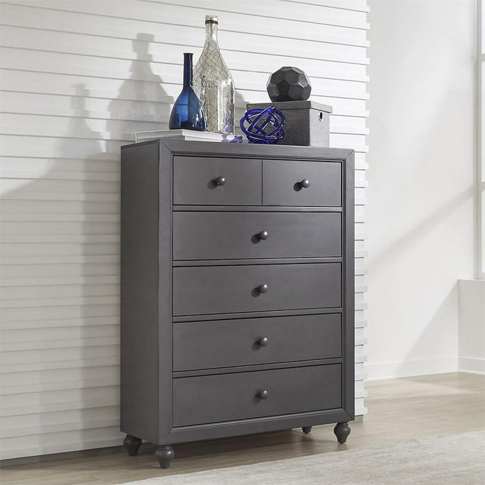 Liberty Furniture Cottage View Drawer Chest in Dark Gray