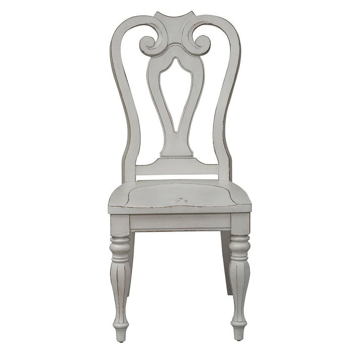 Liberty Furniture Magnolia Manor Splat Back Side Chair in Antique White (Set of 2)