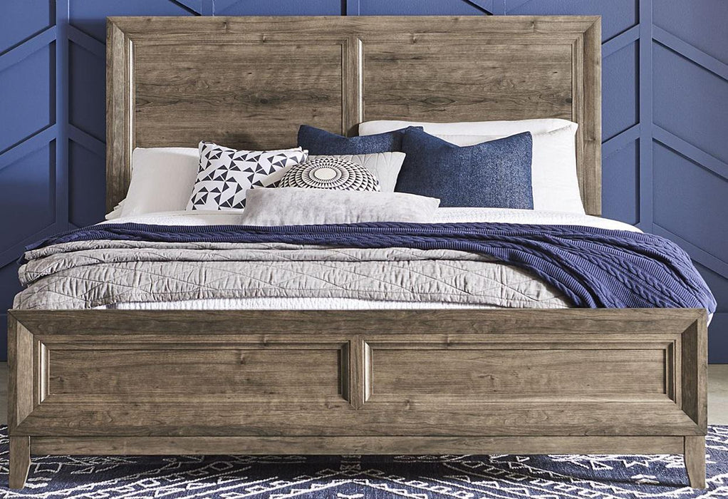 Liberty Furniture Ridgecrest King Panel Bed in Cobblestone