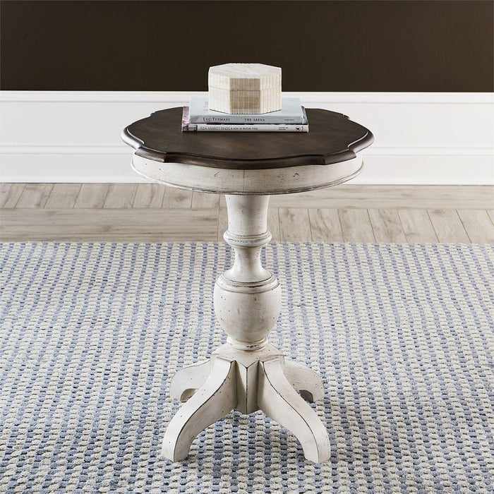 Liberty Abbey Road Round End Table in Porcelain White