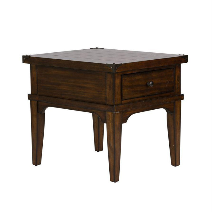 Liberty Aspen Skies End Table in Russet Brown
