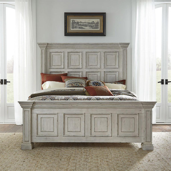 Liberty Furniture Big Valley King Panel Bed in Whitestone