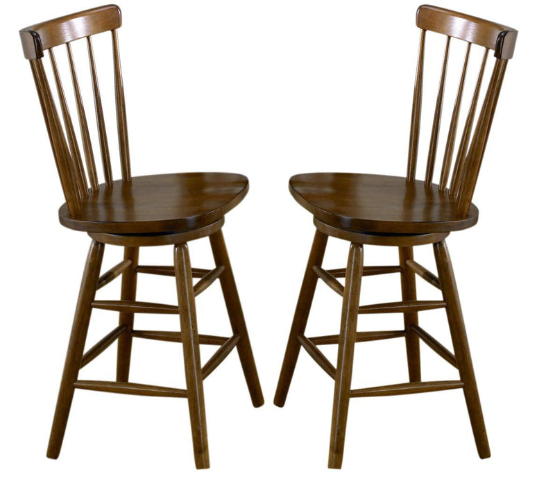 Liberty Furniture Creations II 24 Inch Copenhagen Barstool in Tobacco Finish (Set of 2)