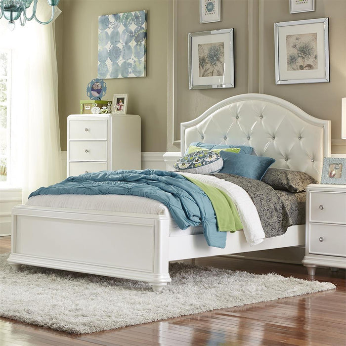 Liberty Furniture Stardust Full Panel Bed in Iridescent White
