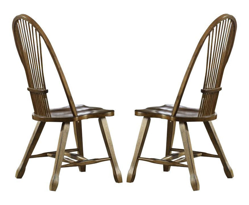 Liberty Furniture Treasures Sheaf Back Side Chair in Rustic Oak Finish (Set of 2)