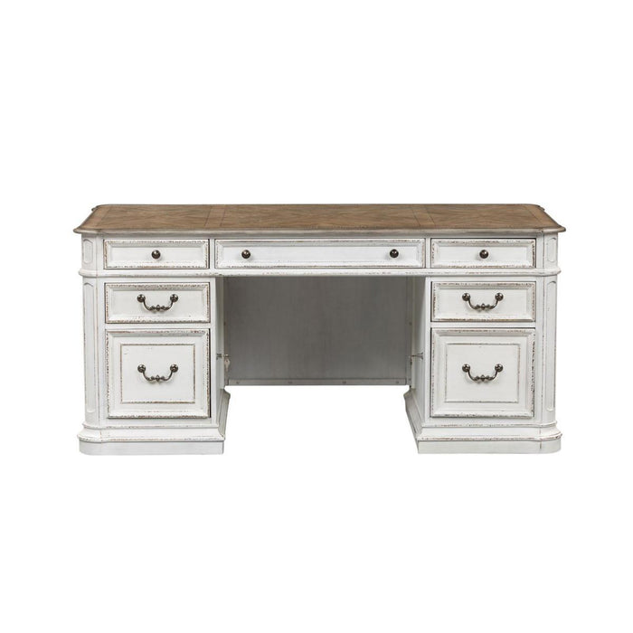 Liberty Magnolia Manor Jr Executive Desk in Antique White