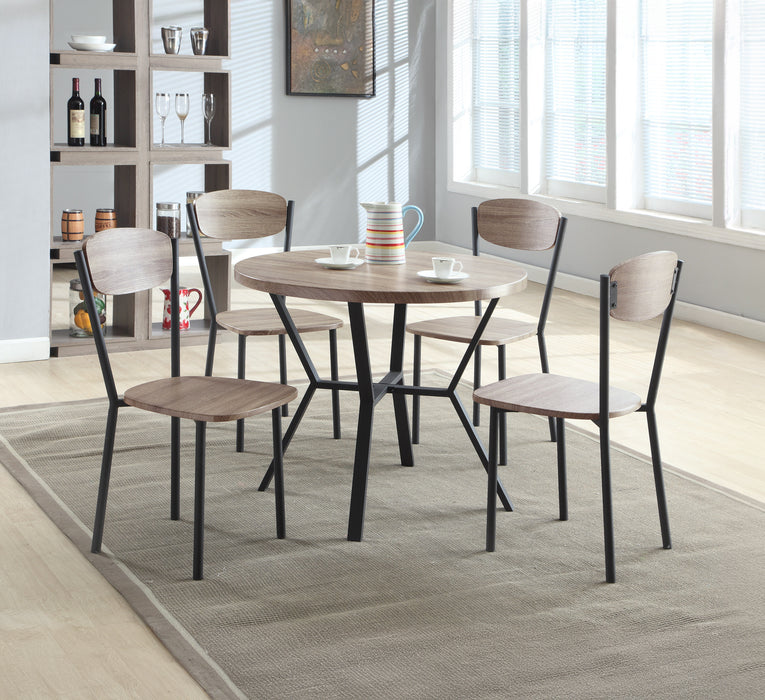 BLAKE 5PK ROUND DINING SET GREYWASH