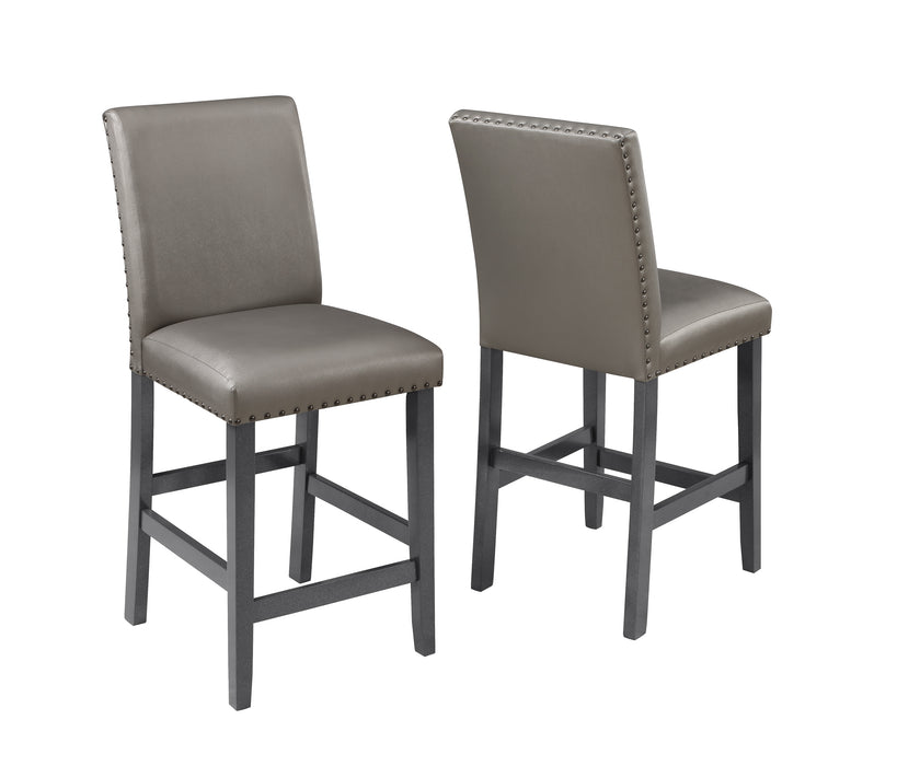 BANKSTON COUNTER HEIGHT CHAIR W/NAILHEAD