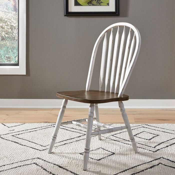 Liberty Furniture Carolina Crossing Windsor Side Chair in White (Set of 2)