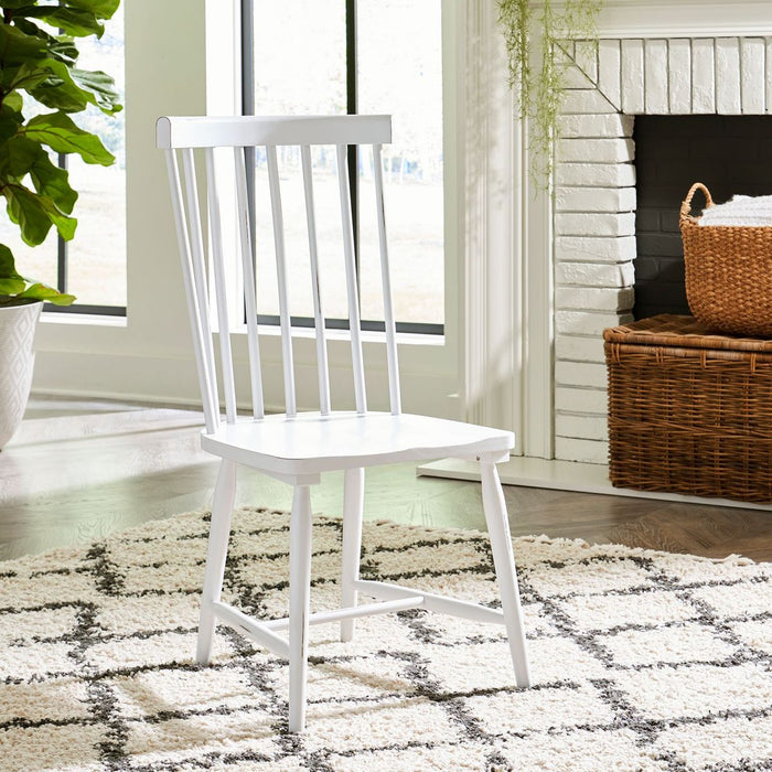 Liberty Furniture Capeside Cottage Spindle Back Side Chair (Set of 2) in Porcelain White