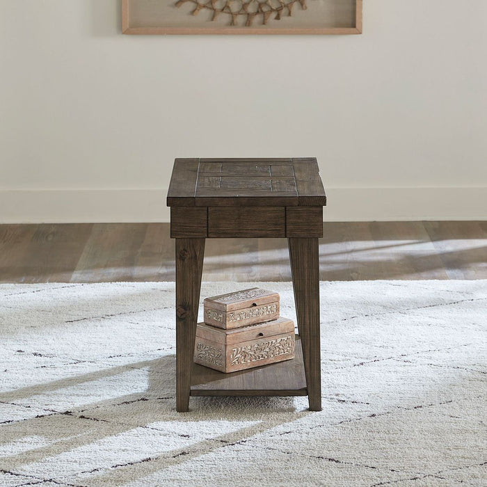 Liberty Furniture Arrowcreek Chair Side Table in Weathered Stone