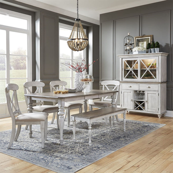 Liberty Furniture Ocean Isle Buffet in Antique White with Weathered Pine