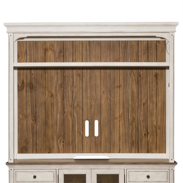 Liberty Morgan Creek 68" Entertainment TV Stand with Hutch in Antique White