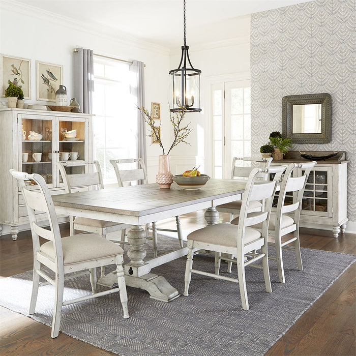 Liberty Furniture Whitney Slat Back Side Chair (Set of 2) in Weathered Gray