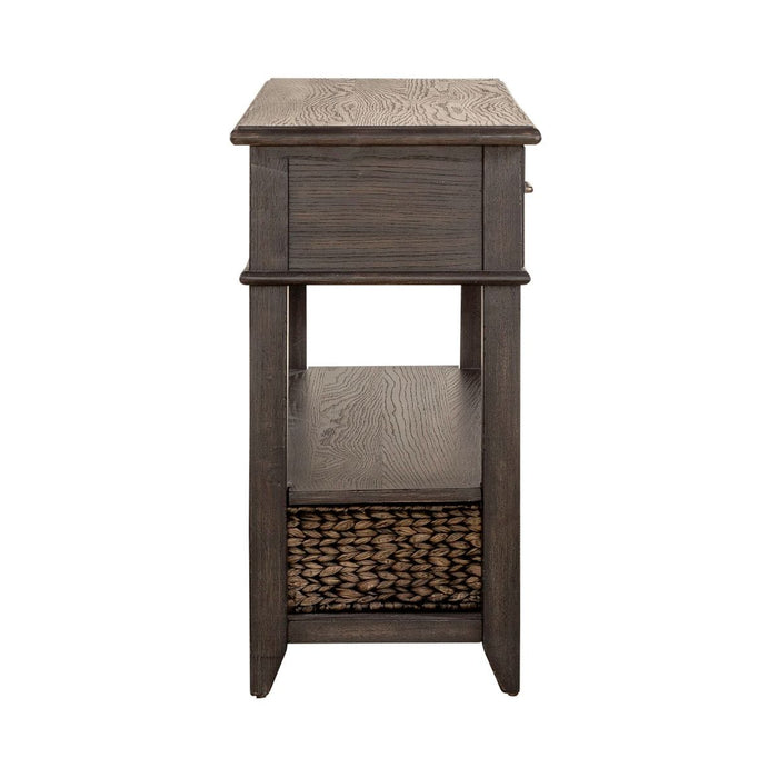 Liberty Furniture Mill Creek 2 Drawer Sofa Table in Peppercorn