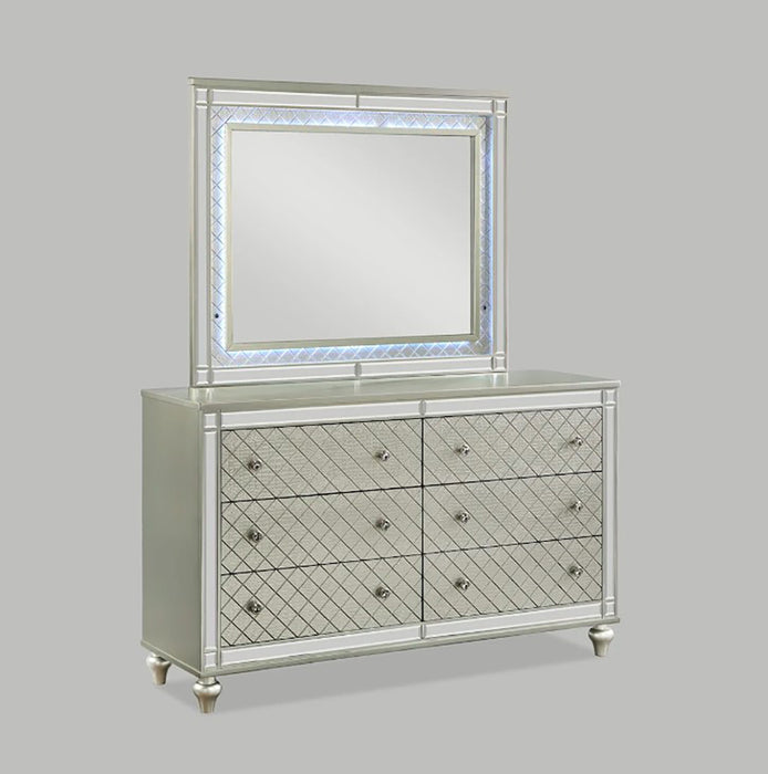 Crown Mark Furniture Cristian 6 Drawer Dresser in Beige