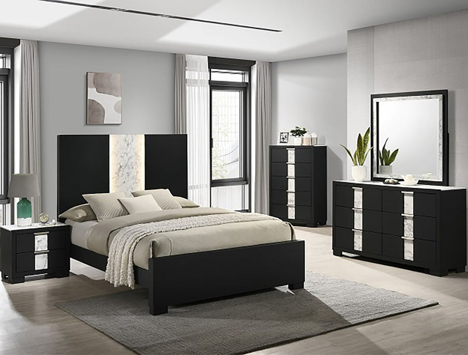 Crown Mark Furniture Rangley 2 Drawer Nightstand in Black
